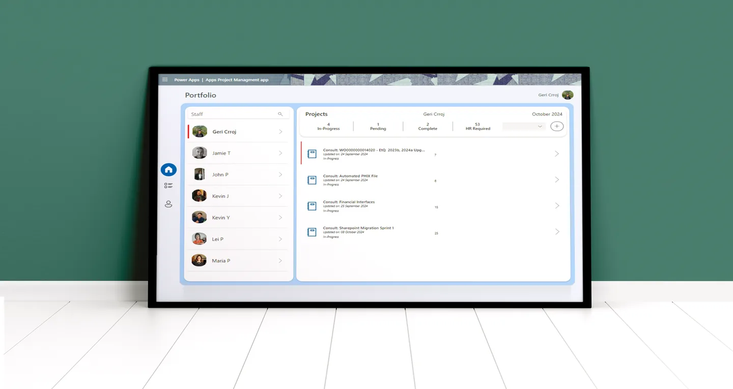 Power App CRM — screenshot of the delivered system