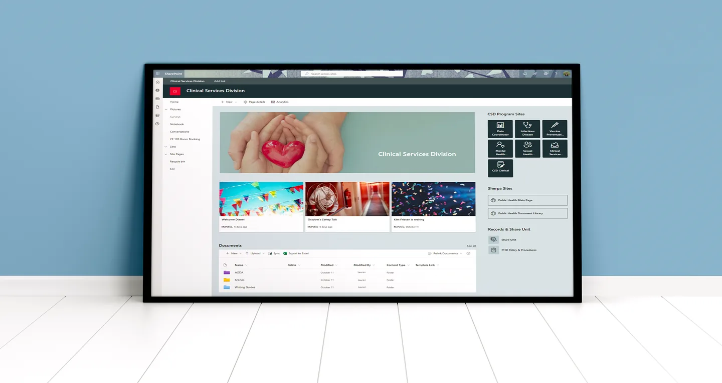 SharePoint Migration — screenshot of the delivered system